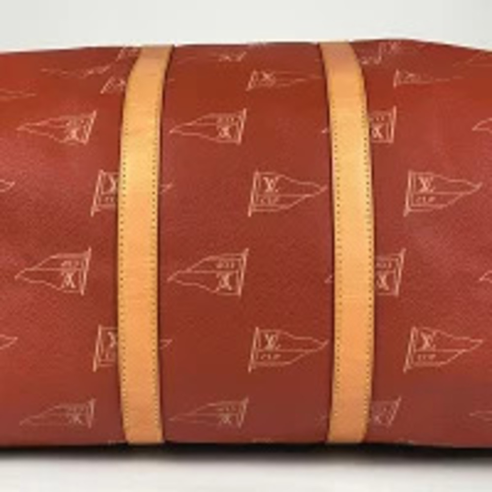 Louis Vuitton Shoulder Cabour Cup Avocado Boston Bag Orange Canvas Orange